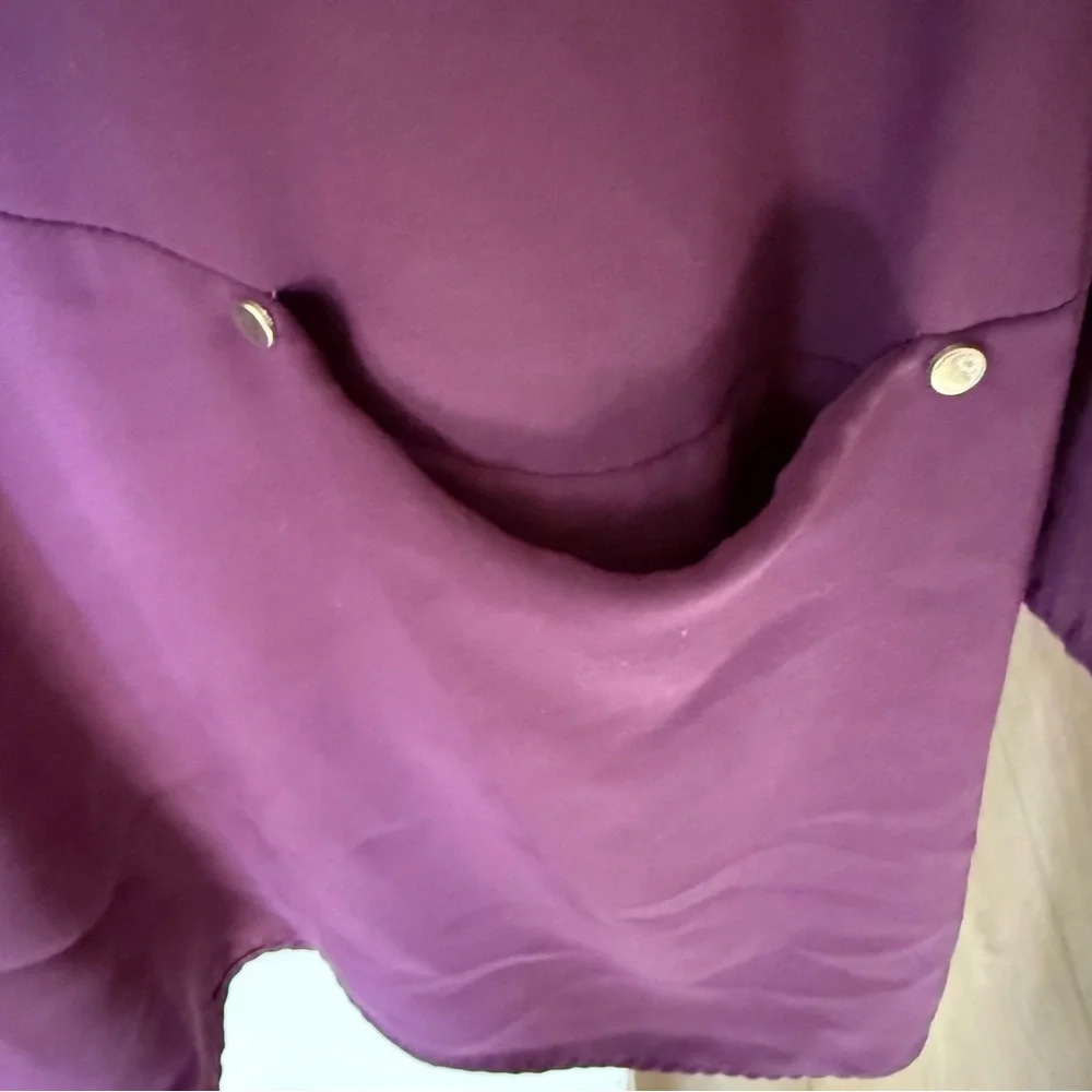 Amanda Uprichard Kenmare Long Sleeve Mini Shift Dress in Purple Plum Size Large - Picture 9 of 11